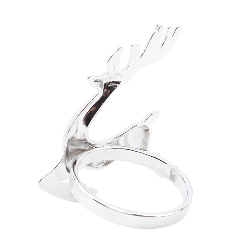 Белое кольцо для салфетки в форме оленя кольца настольные декоративные сплав Пряжка для салфеток Кольцо для свадебных салфеток настольные вечерние украшения для обеденного стола