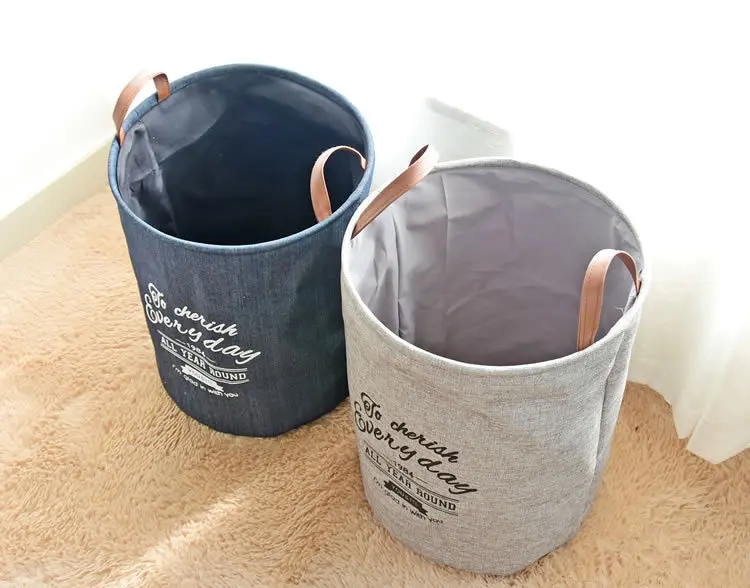 High quality Basket Stand Laundry Basket Toy Storage Box Large Bag Cotton Washing Dirty Clothes Big Basket Organizer Bin Handle