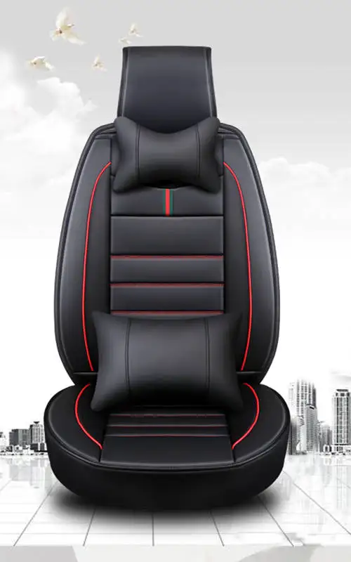 black red B 1pcs Новое поступление, полиуретановые кожаные подушки для автомобильных сидений, универсальные чехлы для сидений, нескользящий чехол для чемодана, подушка для автомобильных сидений - Название цвета: black red B 1pcs