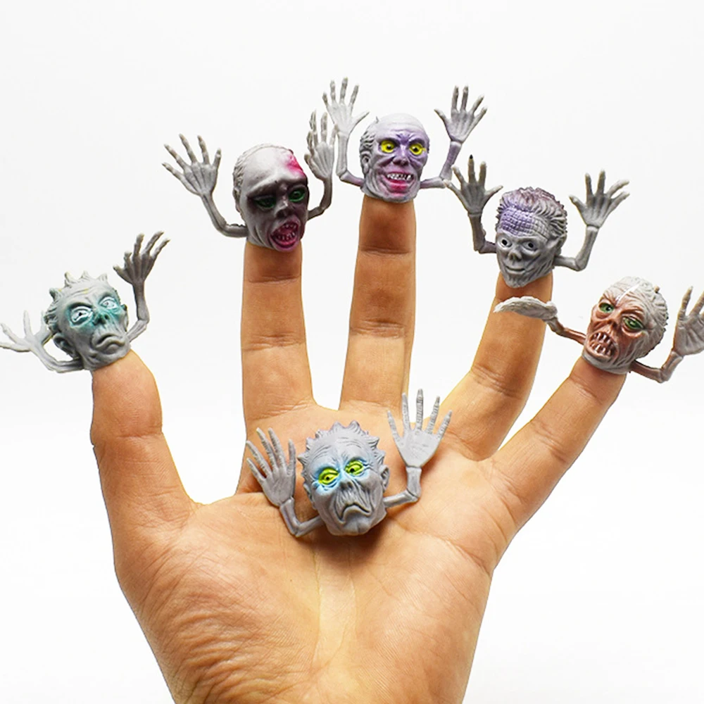 6pcs Finger Puppets Witch Funny Simulation Props Puppet Finger Toy for Halloween 