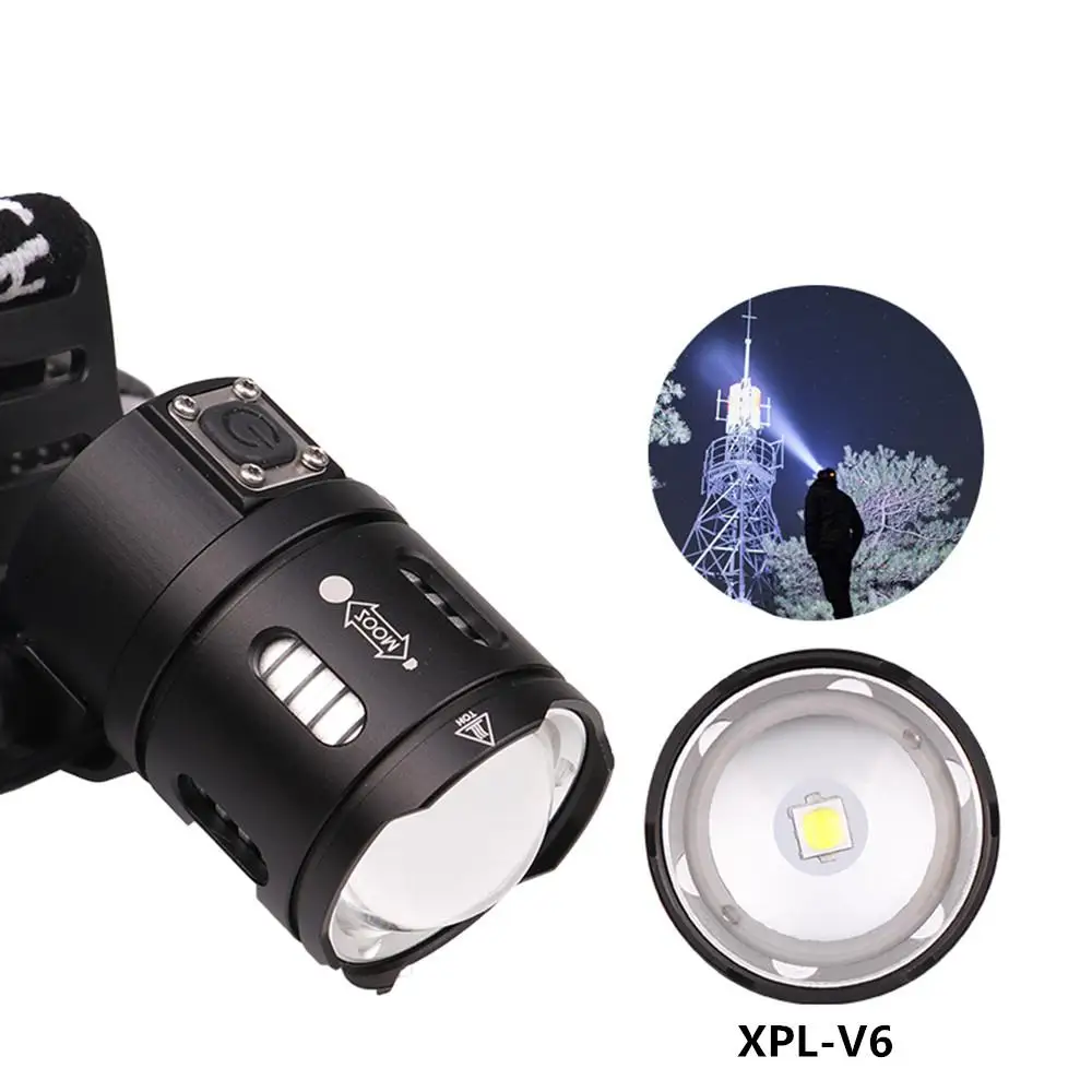 HobbyLane высокомощный светодиодный XPL-V6 налобный фонарь XHP50 6500K белый светильник налобный фонарь Открытый рыболовный походный светильник ing головной светильник s