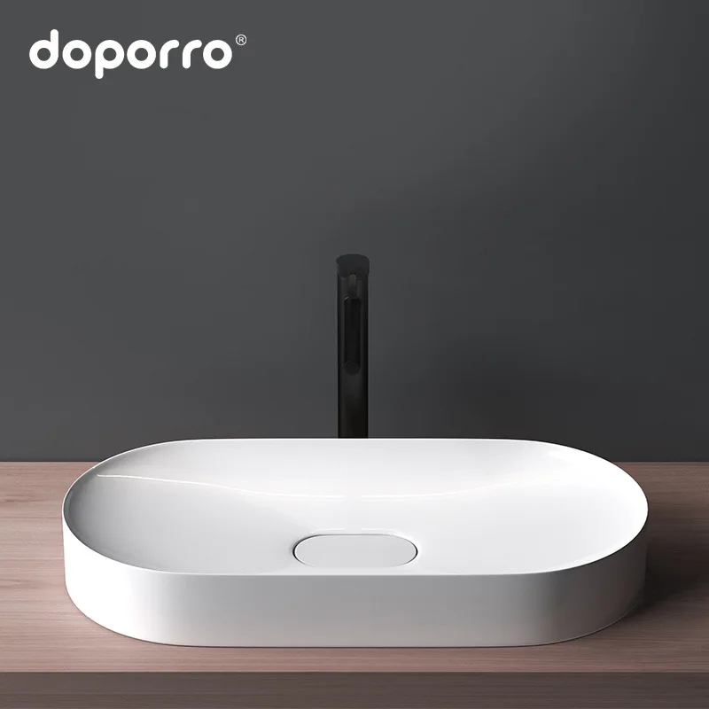 

Doporro Artificial Stone Table Basin Art Wash Basin Small Size Thin Edge Inter-platform Basin Creative Basin Appearance Patented