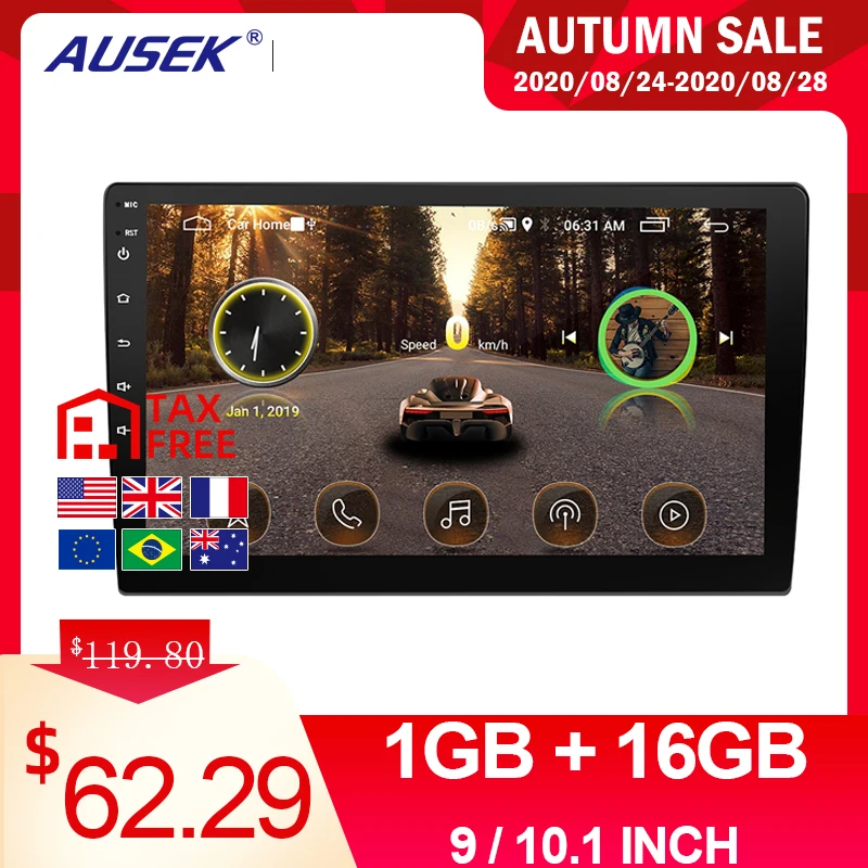 Автомобильный радиоприемник AUSEK 1G + 16G Android 8 1 для 9 &quot10 1" Универсальный сменный