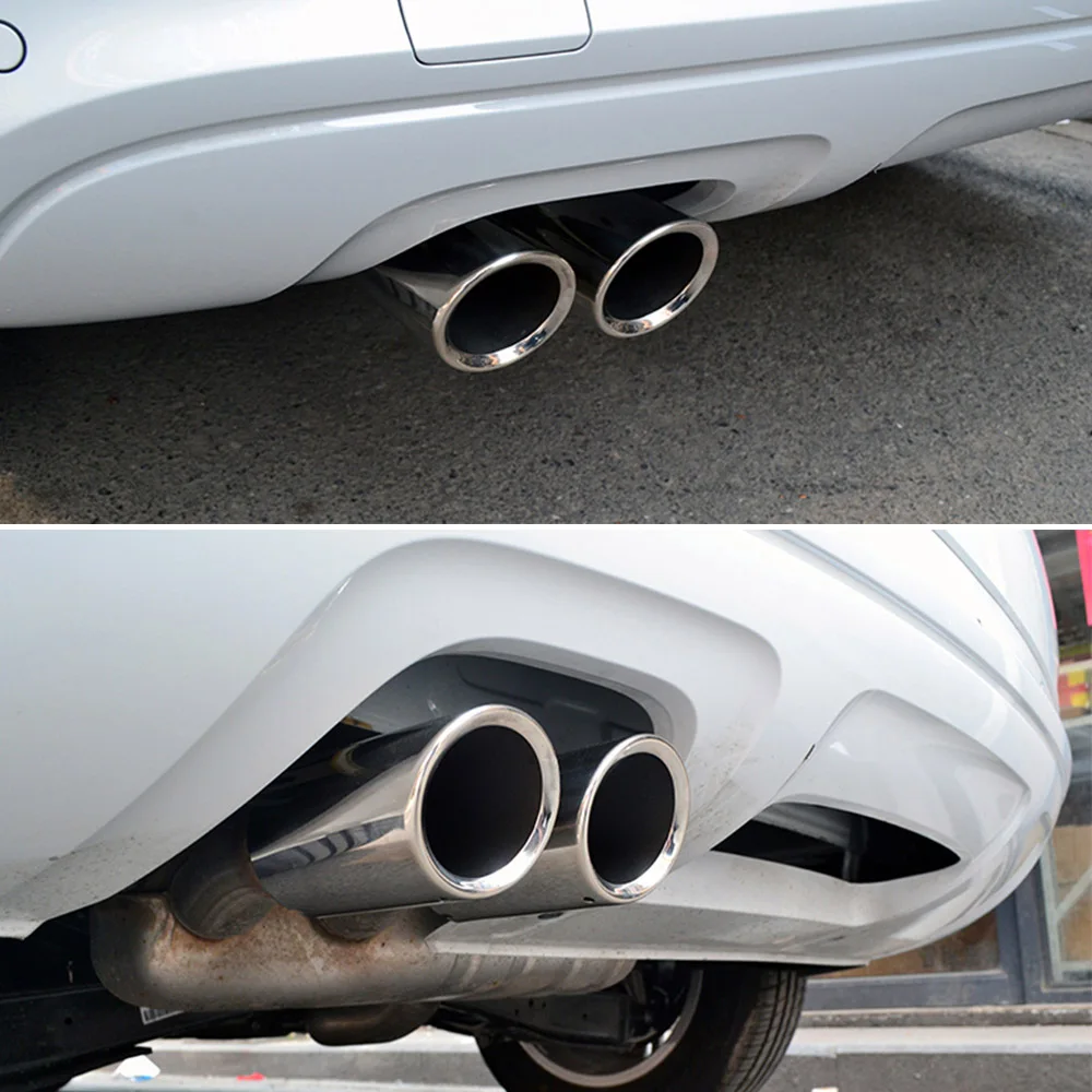 Пара автомобильных выхлопных труб из нержавеющей стали, глушитель для VW Golf Tiguan Passat Touran для BMW 325i 328i