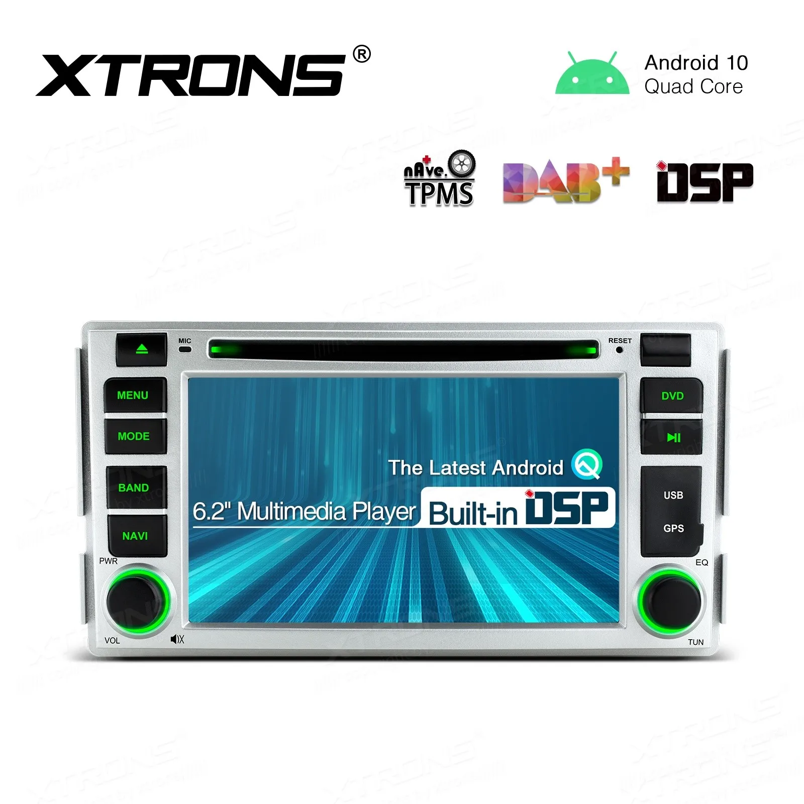 Автомобильный мультимедийный DVD-плеер с GPS-радио 6 2 дюймов Android 10 для Hyundai Santa Fe