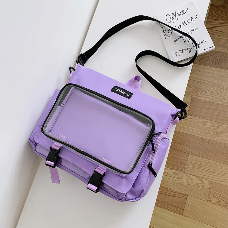 thumbnail image 1 of Mochila de bolsillo transparente para mujeres de gran capacidad, mochila de calle transparente con hombros transparentes, 1 of 5