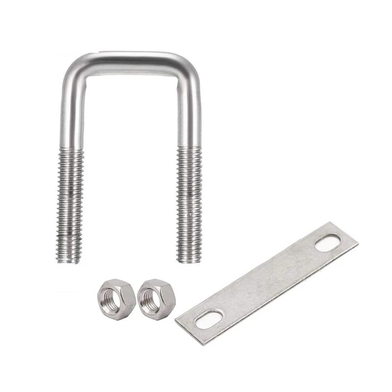 Square U-Bolts M6 30mm Internal Width 304 Stainless Steel with Nuts Frame Straps 2 Pieces 