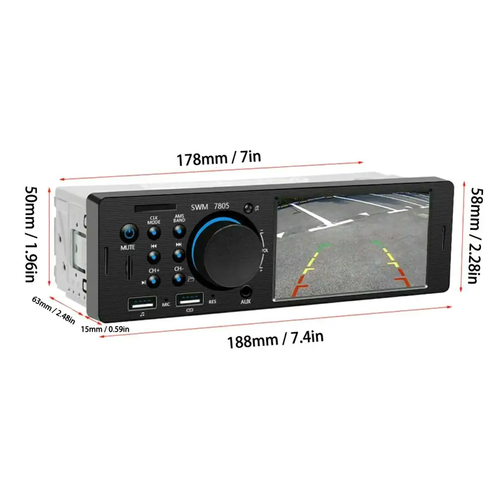 1DIN автомобильный стерео радио 7805 4,1 дюймов MP5 плеер FM радио 12В WIN-CE C500S 60 Вт сенсорный экран BT4.0 автомобильный мультимедийный плеер