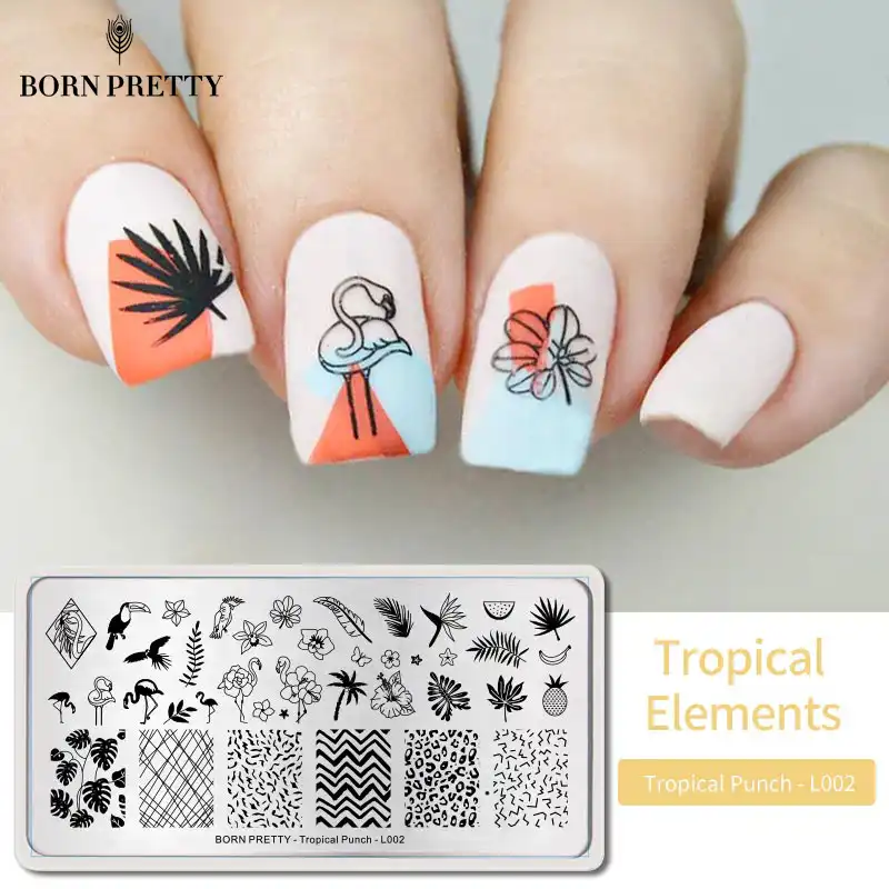 Télécharger gratuitement Images Born Pretty Tropical Nail Stamping Plates Summer Fruit Punch actualisé