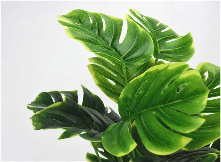 50 см, 18 вилок, большое искусственное растение, пластиковая черепаха, листья, подделка монстеры, Тропическое зеленое растение для бонсай, декор в помещении