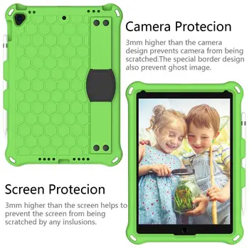 

Kid Case for iPad Pro 10.5 2019 Honeycomb Design Child Shockproof EVA Rubber Silicone Stand Case Cover for iPad Air 3 10.5 Coque