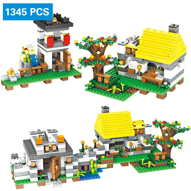 Billig 446 1170PCS Meine Welt Designer Bausteine Cave Baum Haus Freunde Bricks Geschenke Spielzeug Für Kinder Kompatibel mit legoED