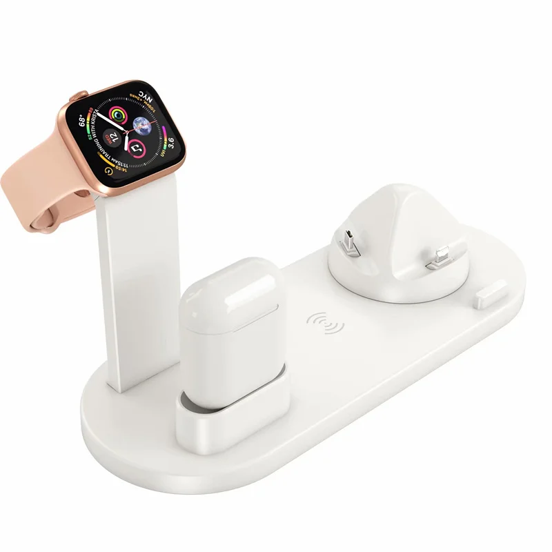 3 в 1 Вращающийся беспроводной зарядный коврик для Apple Watch 1 2 3 4 Быстрая зарядная док-станция для iPhone 11 для samsung Note10pro