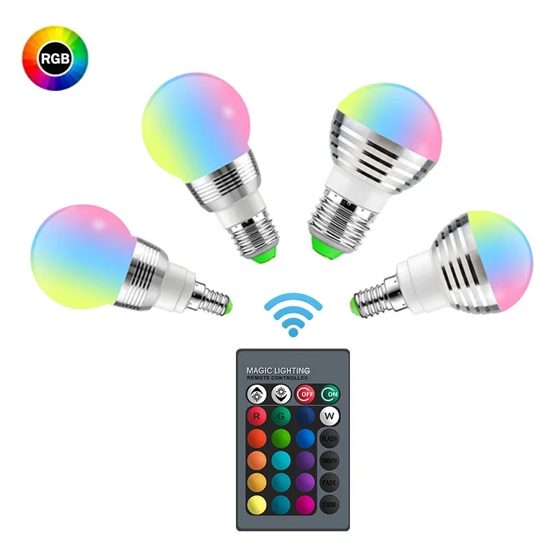 

E27 LED 16 Color Changing RGB Magic Led Bulb 5/10/15W 85-265V RGB Led Lamp Spotlight + IR Remote Control LED Bulbs For Home
