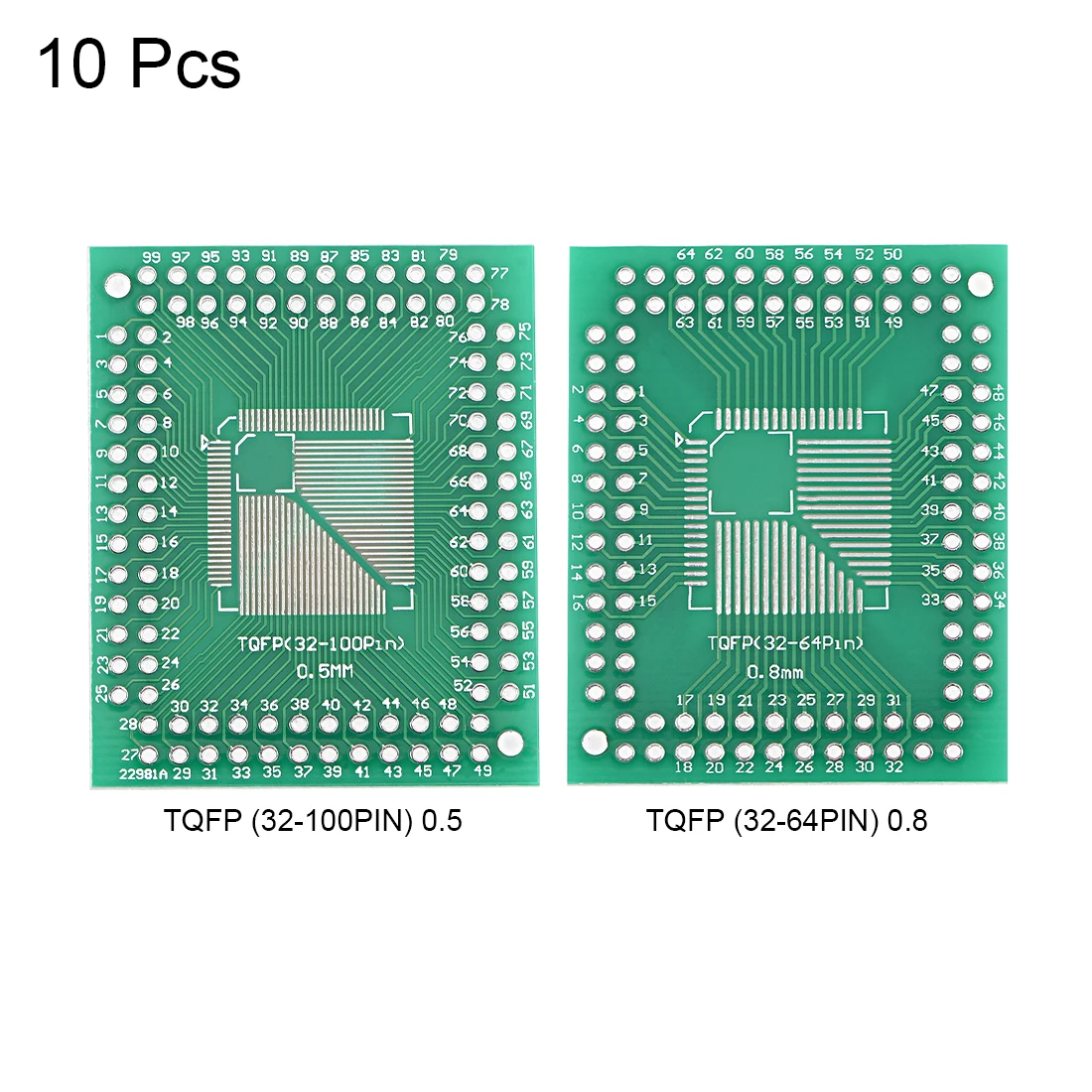 Uxcell TQFP(32-100PIN) 0,5/TQFP(32-64PIN) 0,8 к DIP адаптер печатной платы SMD конвертер 10 шт