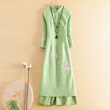aodai вьетнамский Чонсам qi pao китайское платье для женщин традиционная одежда Цветочный элегантный ao dai платье Восточный Ципао