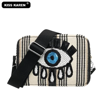 

All New 2020 Canvas Shoulder Bags High Quality Lady Messenger Bags Fashion Color Striped Ladies Cross-body Bags Clutch Bag
