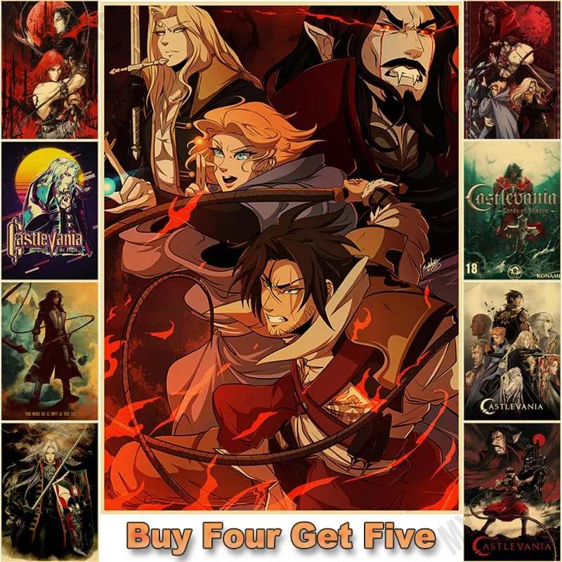 Плакаты Castlevania в стиле аниме ретро постер из крафт-бумаги настенная живопись
