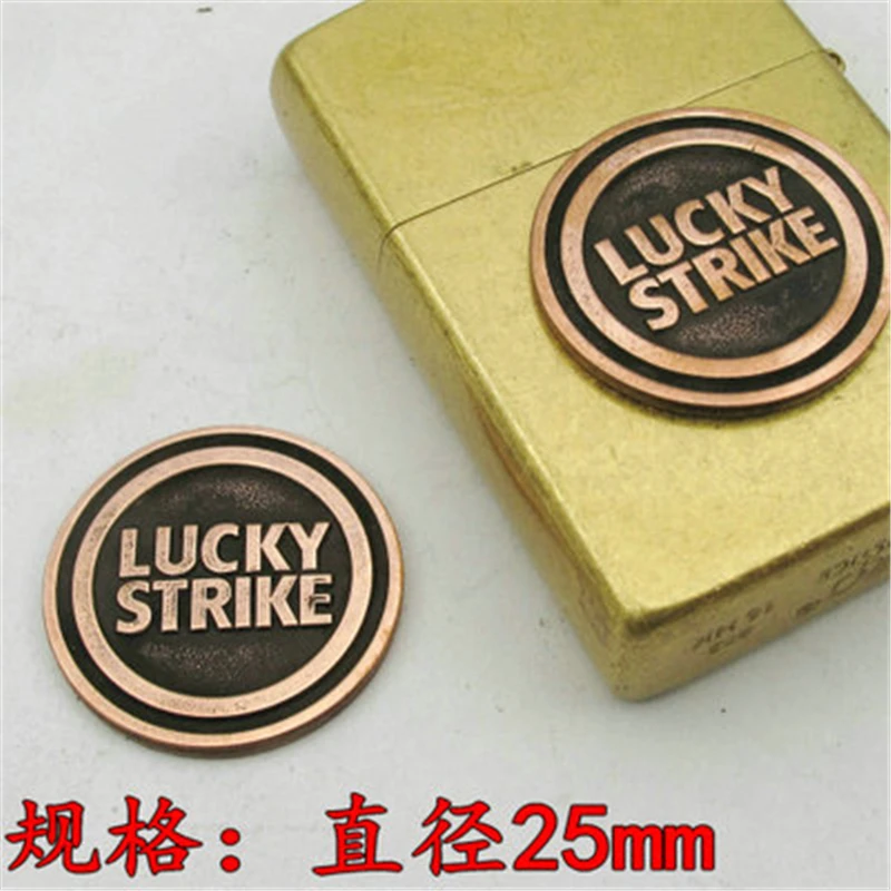 Brownluckystrike Креативный металлический значок DIY зажигалка аксессуары Замена для керосиновой масляной зажигалки Декор самоклеящаяся Зажигалка наклейка для Зорро - Цвет: Brownluckystrike