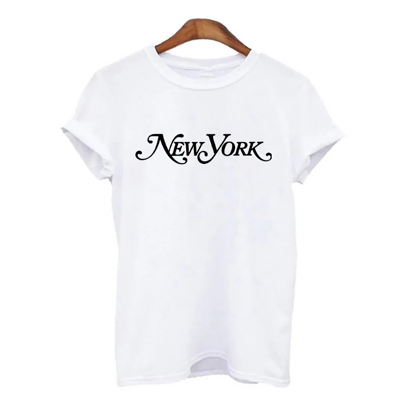 Women New York Letter Printing Harajuku Women tshirts Summer Simple white T-shirt For Lady Top Tee Hipster 2021 chrome hearts t shirt Tees