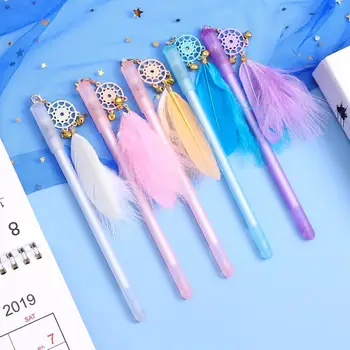 

5pcs/set Creative Lovely Dreamcatcher Feather Pendant Neutral Pens For School Gift Writing Office Gel Pen
