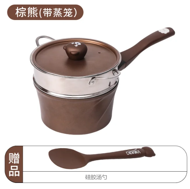 Шоколад Набор дополнительных продуктов, горшок Maifan, каменный молочный горшок, пароварка, индукционная плита с антипригарным покрытием, Сковорода Из 2 предметов - Цвет: Шоколад