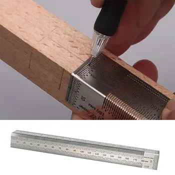 

Woodworking 180mm Bend Rules Marking Rule Scriber for Dual-Surface Layout Ruler 37MD