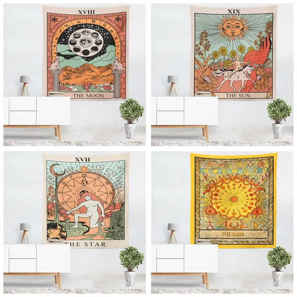 

GloryStar Indian Middle East Colorful Aspect Astrology Series Printing Hanging Tapestry for Living Room Bedroom
