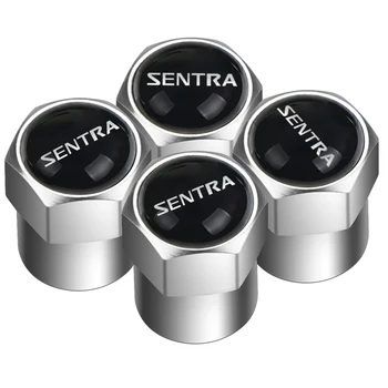 

4Pcs Silver Metal Car Wheel Tire Air Valve Caps Stem Cover with Color Brand Logo for Nissan sentra leaf