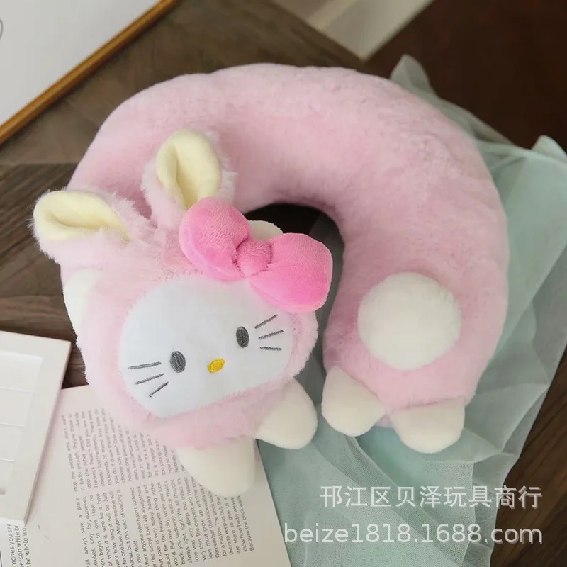 Мультяшный лежащий кролик, поворачивающийся da er gou My Melody Cat, плюшевые игрушки, подушка для шеи, U-SHAPE, подушка для путешествий, подарок для девочки