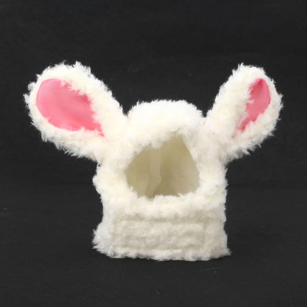 Украшение игрушки игрушка Шляпа кошка косплей парик домашнее животное голова Крышка 18*17 см красочные Моделирование волос осень зима щенок одеваются - Цвет: White Rabbit