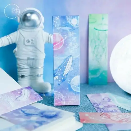 

30 pcs/pack Galaxy Space Travel Roaming book marks Paper Bookmark School Office Supplies Children Students Beautiful