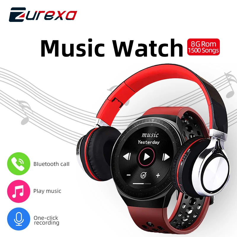 Zurexa MT3 Смарт-часы для мужчин и женщин Mp3 воспроизводить музыку 8 gb Оперативная