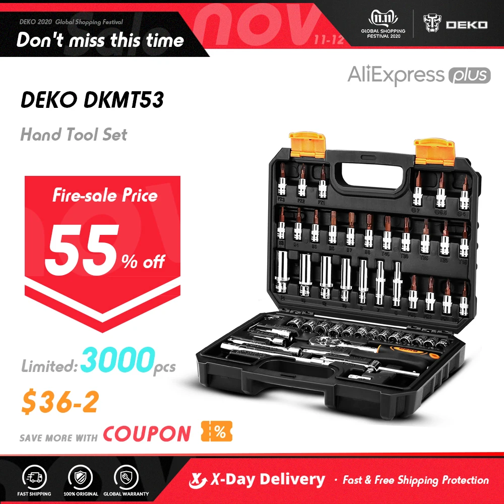 £23.25 Deko 53 Pcs Hand Tool Set General Household Hand Tool