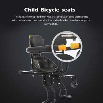 

Safety Child Bicycle Seats Bike Front Baby Seats Kids Saddle with Foot Pedals Support Back Rest for MTB Road Bike Bicycle