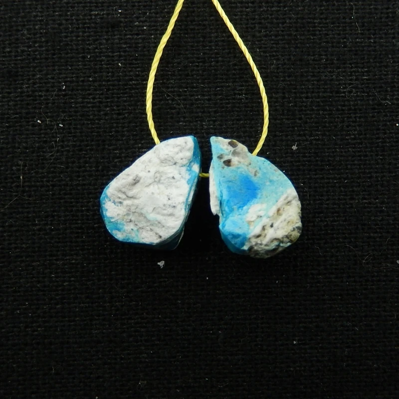 Hot Sale 1Pairs Natural Stone Nugget Blue Opal Side Drilled Earring Bead 14x10x7mm 2.4g Fashion Jewelry Women Earrings