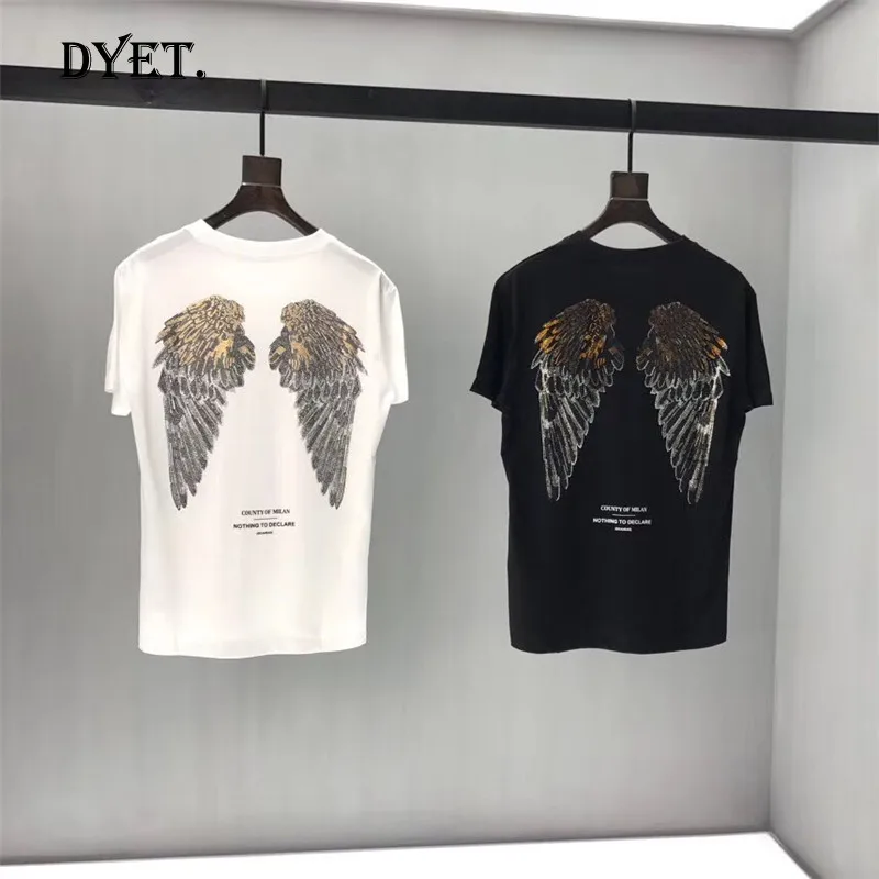 

19ss Diamond Marcelo Burlon T Shirt Men Women 1:1 High Quality Feather Wings MB T-shirt Top Tee Marcelo Burlon T-shirt