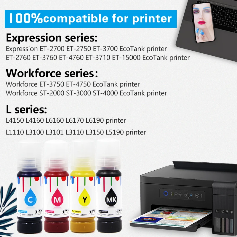 003 Et Sublimatie Inkt Fles Voor Epson Ecotank Et 2700 Et 2750 Et 3700 Et  4750 L1110 L3100 L3101 L3110 l3150 L5190 Printer|Ink Refill Kits| -  AliExpress
