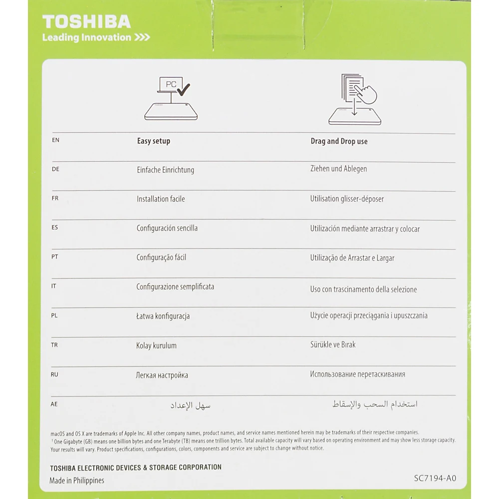 Жесткий диск Toshiba USB 3.0 1Tb HDTB410EK3AA Canvio Basics 2.5" черный