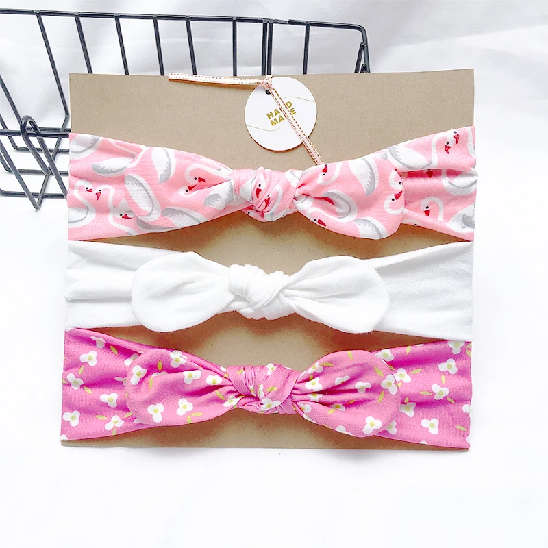 baby accessories 3pcs/lot Solid Nylon baby headband Bow Headbands For Cute Kids  Indian Turban Knot Rabbit Cotton Kids Hair Accessories accessoriesdiy baby 