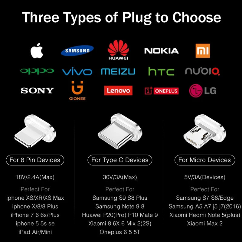 Rock 1 м 2 м светодиодный магнитный Usb зарядное устройство для iphone кабель для iphone 11 Pro Max XR XS шнур iPad Usb зарядный кабель для освещения кабель