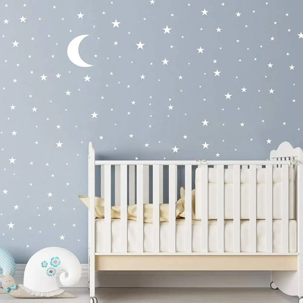 Star moon combination wall sticker for kids baby rooms bedroom background home decoration wallpaper DIY decals nursery stickers | Дом и сад