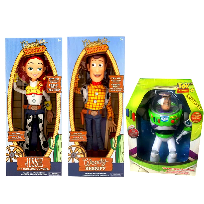 

44cm Toy Story 4 Talking Woody Jessie BUZZ Lightyear PVC Action Toy Figures Model Speaking Sheriff Woody Collectible Doll Sound