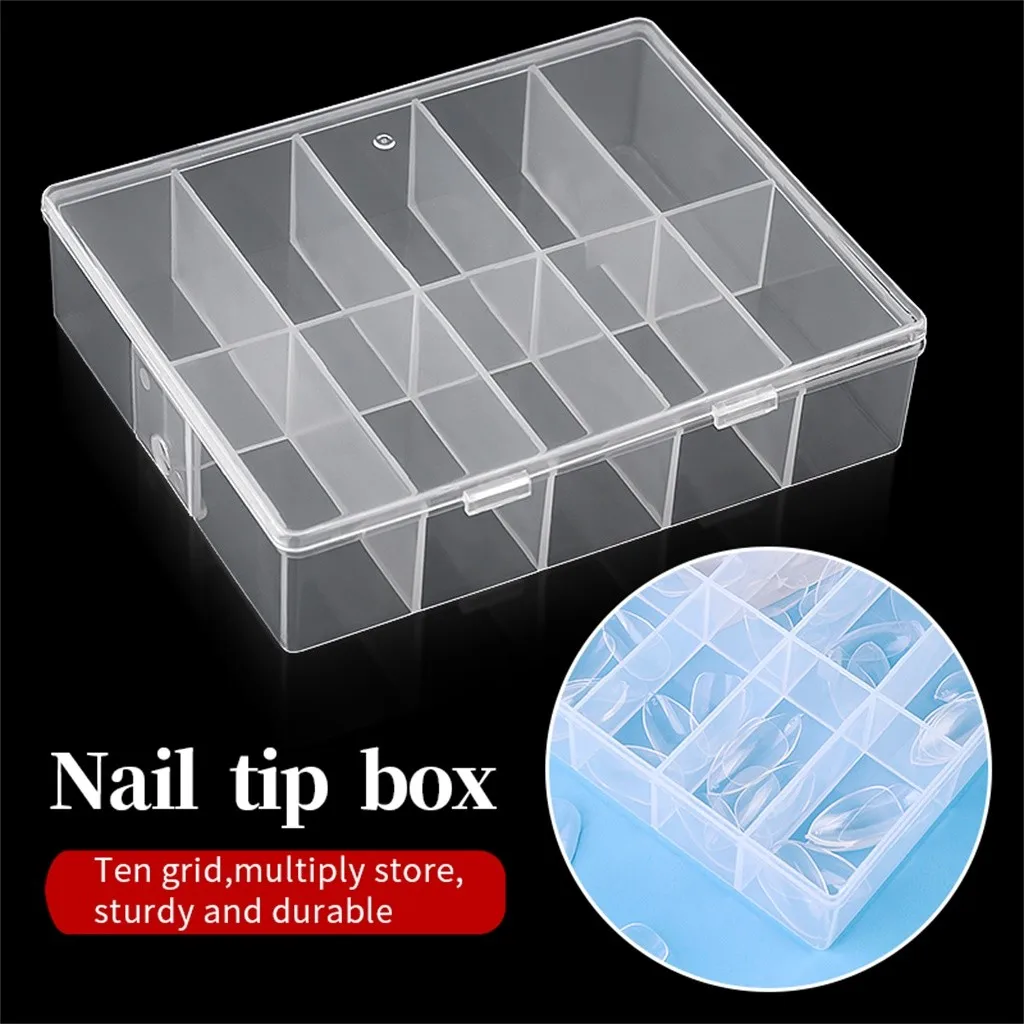 

1pc Makeup Organizer Transparent Thickened Clamshell Box 10 Ornaments Star Nail Plate Storage Box Home Decoration Accessories