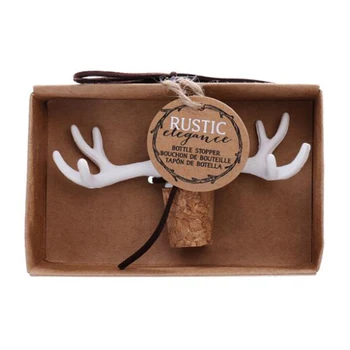 

10pcs Antler Deer Wine Champagne Wine Plug Bottle Stopper Novelty Wedding Birthday Favors Christmas New Year Gifts for Guest