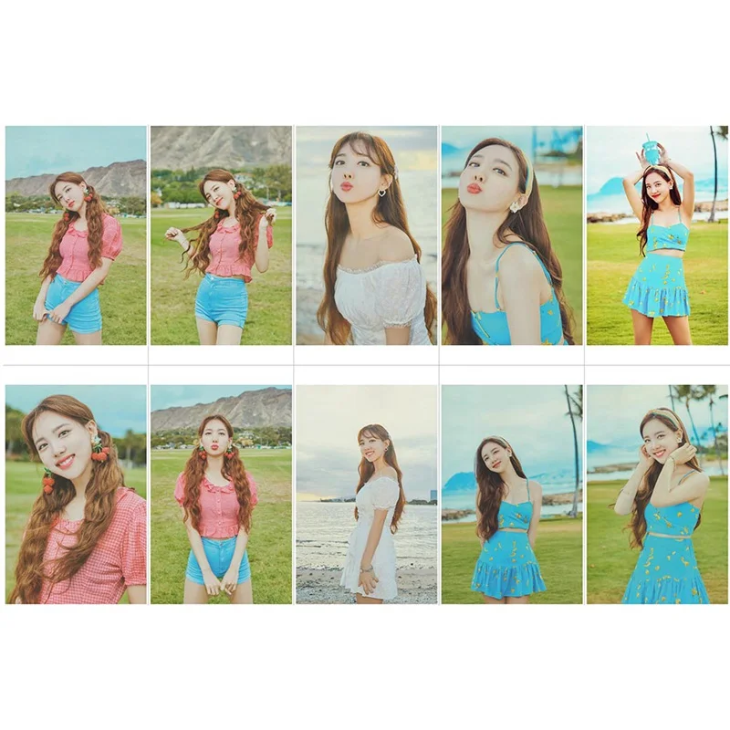 10 шт./компл. Kpop Two Photo Stikcy Card Sana Nayeon HD фотооткрытка стикер Mina с кристаллами для