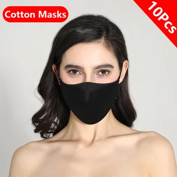 

Washable Mouth Mask Black Cotton Cloth Filter Respirator Dust Proof 3D Fashion Face Masks Reusable FPP2 3D Fashion Adult PM2.5