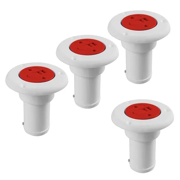 

4 Pieces White Nylon Marine Boat Yacht Fuel Gas Deck Filler for 38mm 1.5'' Socket & Red Cap