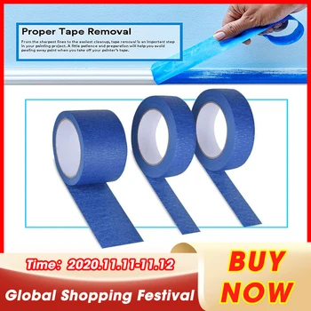 

2019 New Blue Painter Tape Paper Adhesive House Painting Peeling Peel Tape Easy To Tear Masking Tape