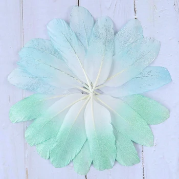 

10 PCS Dipped Sliver Powder Feather Goose Wedding Party Decorative Feathers Jewelry Making Accessories Feathers fo Crafts Plume